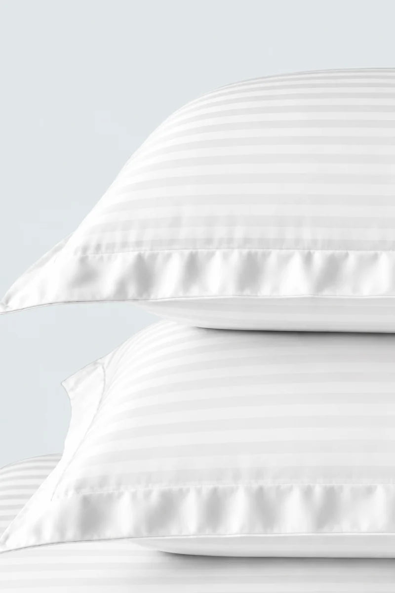 Bright White Stripe Fitted Bedsheet - King Size