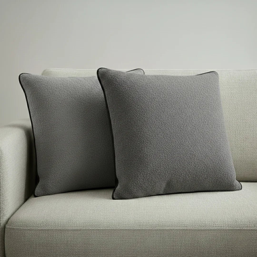 Modern Terry Cushion – Soft Texture & Hidden Zip (Pack of 2)