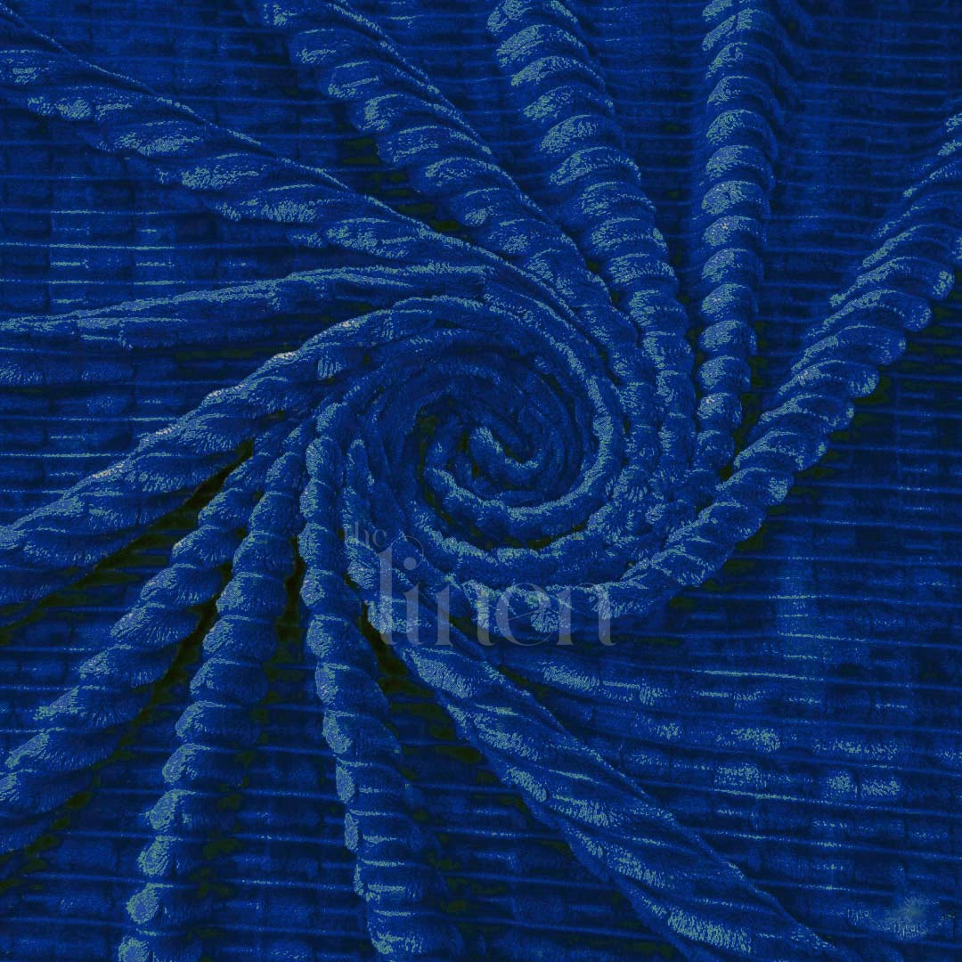 Navy Blue Textured Plush Blanket