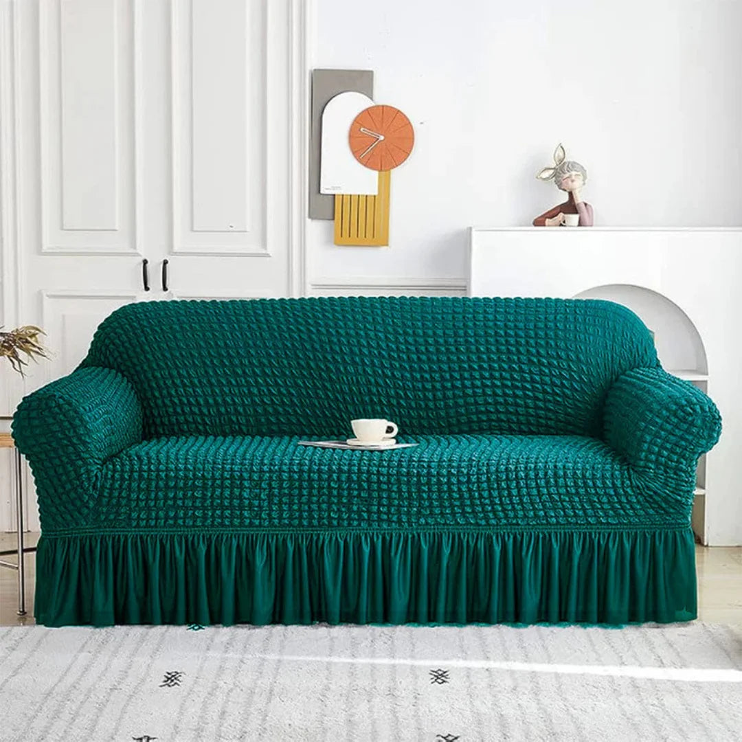 Frill Style Bubble Stuff Sofa Cover (Zinc Color)