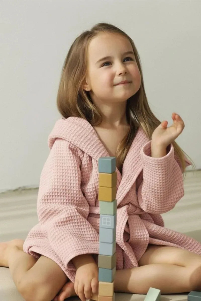 Premium Kids Bathrobe | Waffle Texture, 100% Cotton (Ages 4-6 Years)