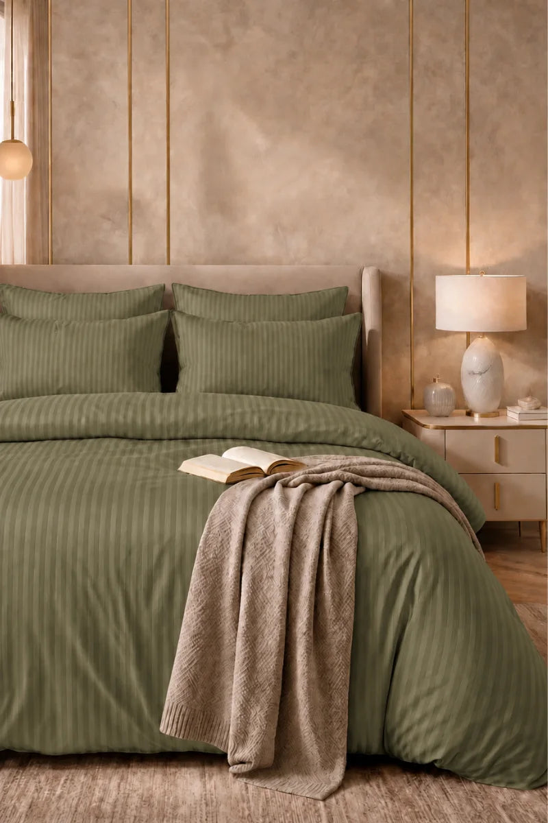 Sage Green Quilt Cover Set (6PCS - King Size)