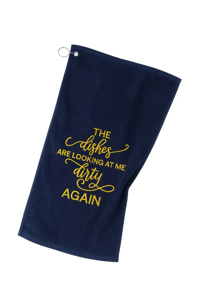 Embroidered Hanging Kitchen Towels – Luxurious Velvet – Pack of 2 & 4