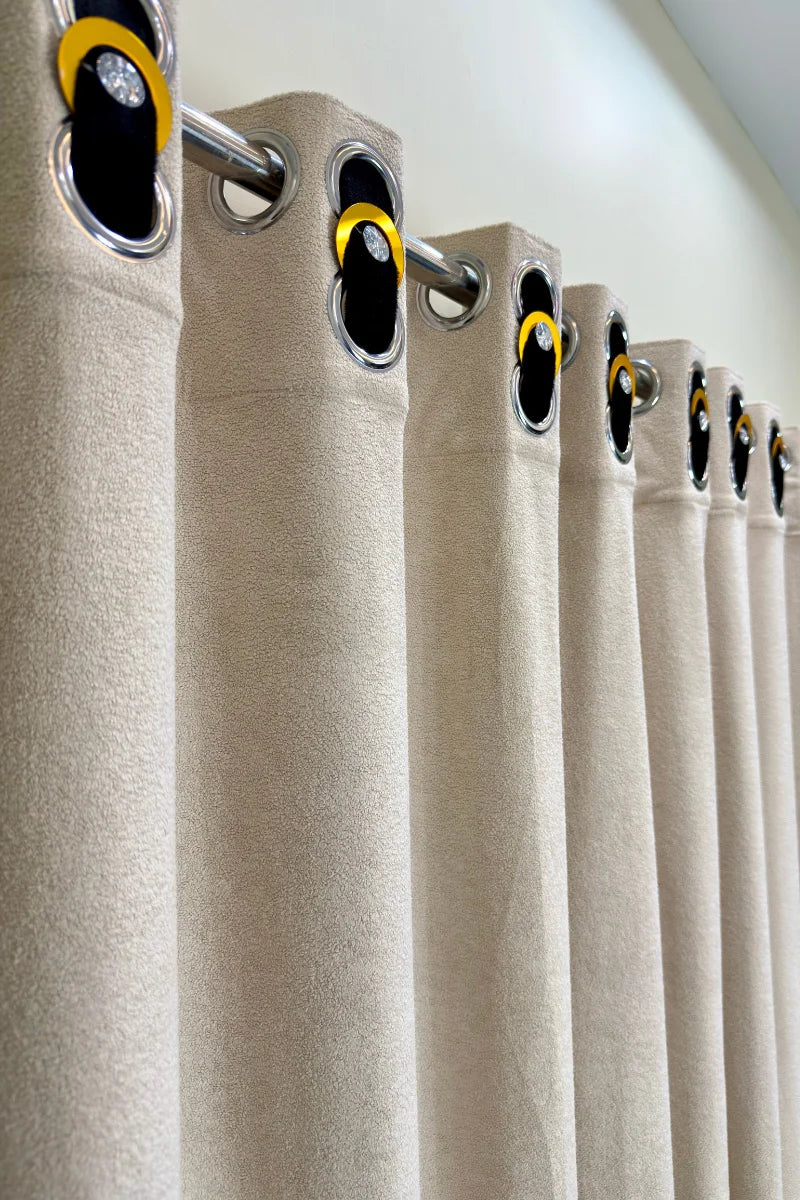 Soft Terry Fabric Curtain Set – Plush & Cozy Home Décor