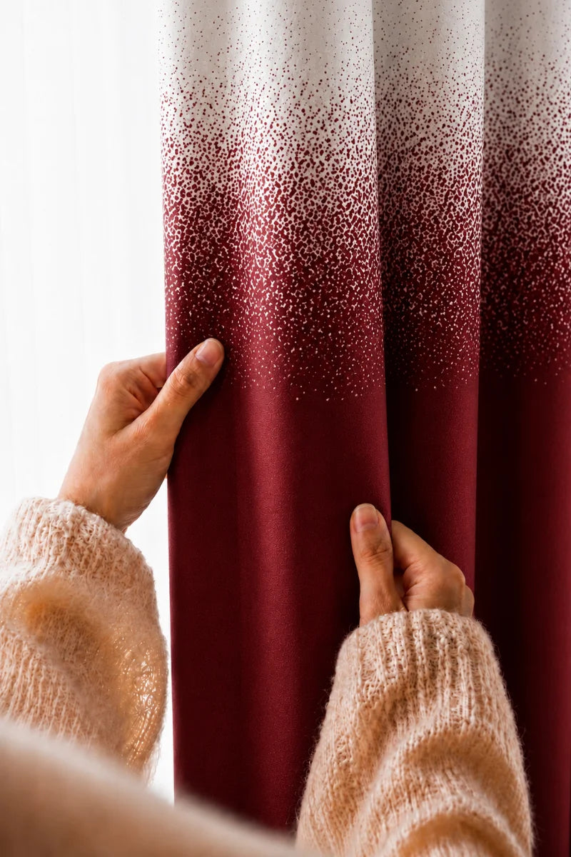 Burgundy Speckled Ombre Velvet Curtains – Set of 2 Panels
