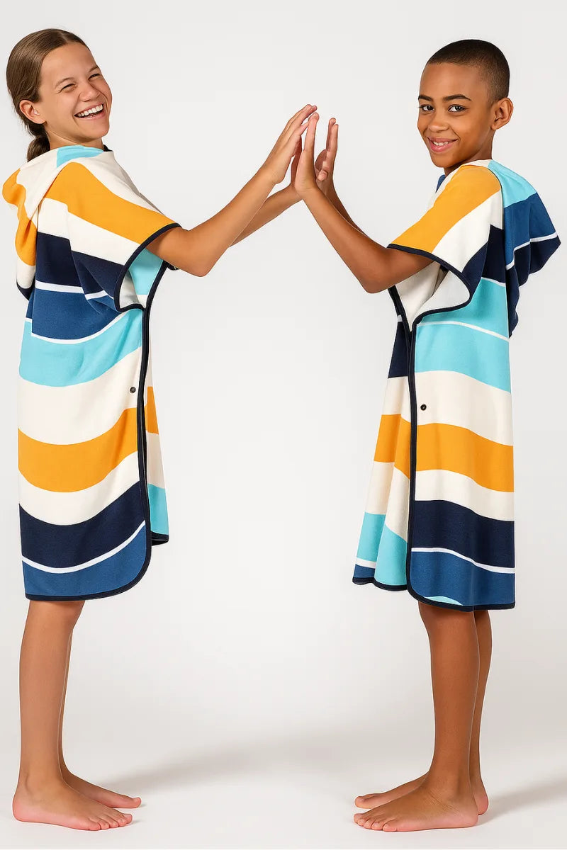Kids Rainbow Hoodie Towel | Printed Poncho Bath Towel
