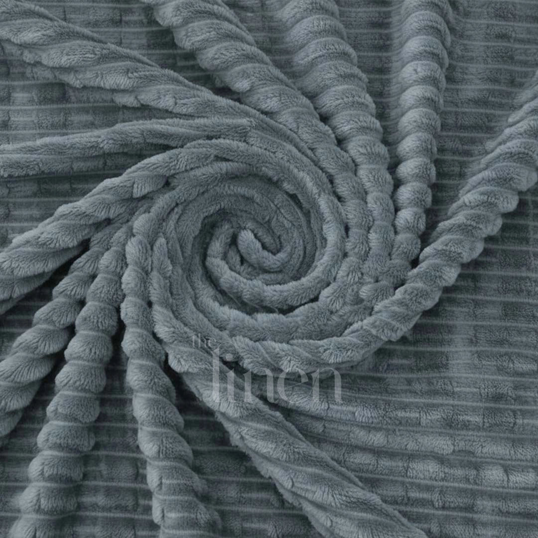 Luxurious Grey Embossed Blanket | Coral AC Fleece