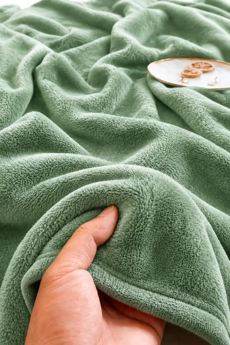 Green Fleece Throw Blanket