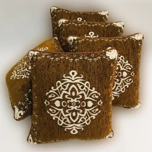 5 PCS Velvet Jacquard Cushion Covers Set
