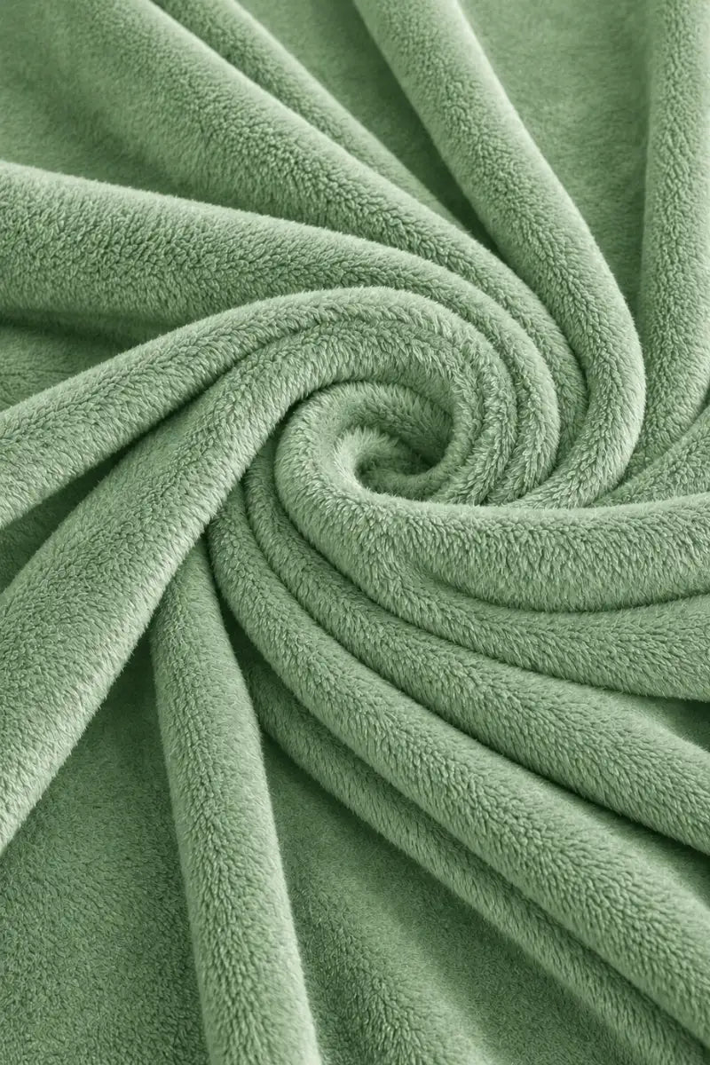 Green Fleece Throw Blanket