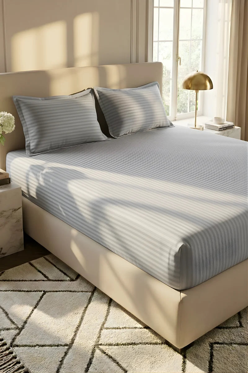 Luxury Stripe Fitted Bedsheet - King Size