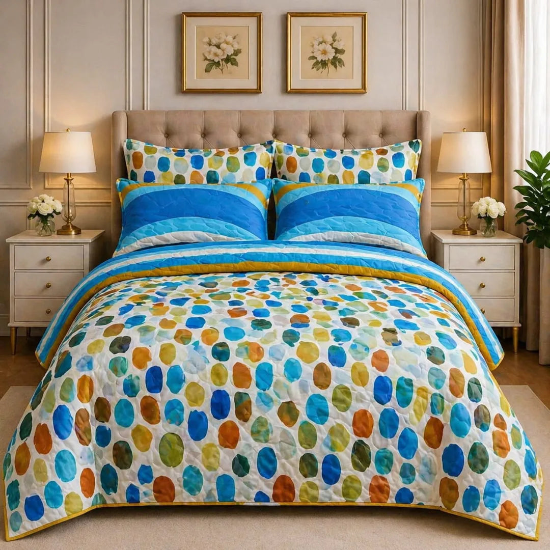 Luxury Export Cotton Double Bed Comforter Set – 87x95 Bedsheet & Pillow Covers