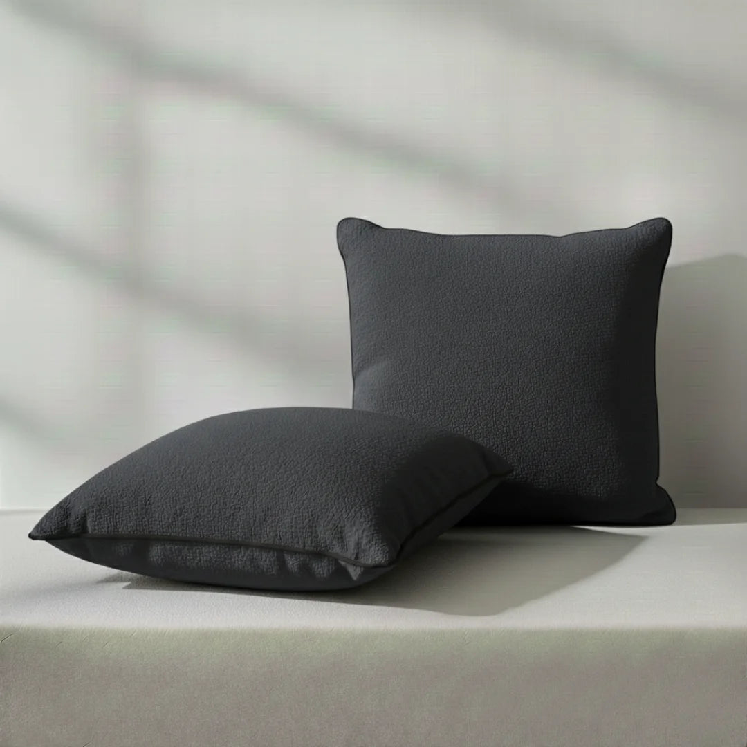 Modern Terry Cushion – Soft Texture & Hidden Zip (Pack of 2)