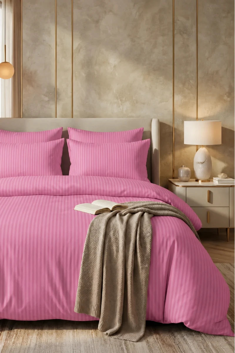 Pink Quilt Cover Set (6PCS - King Size)