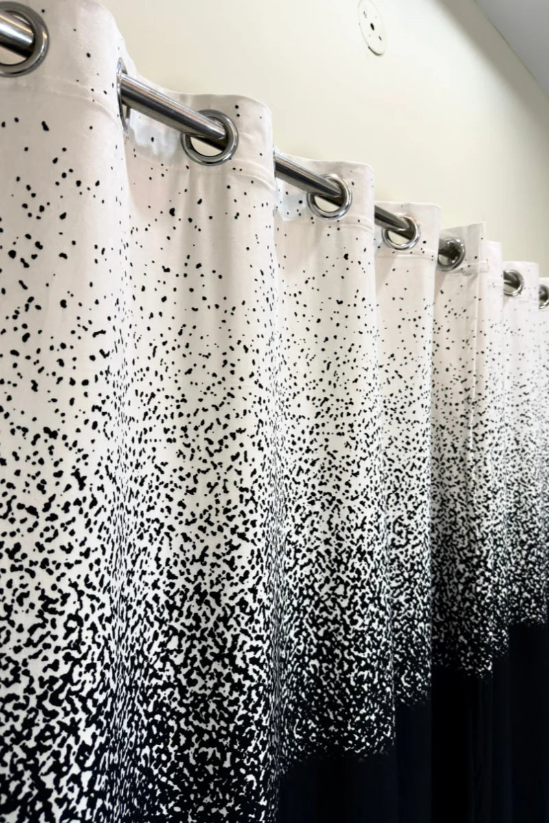 Black Ombre Speckled Curtain Set – Stylish & Modern Home Décor