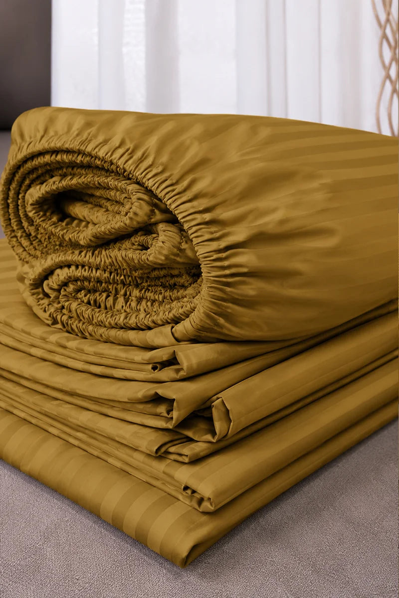 Mustard Brown Quilt Cover Set (6PCS - King Size)