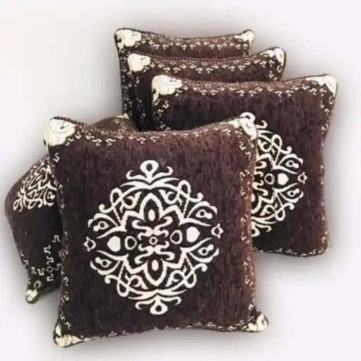 5 PCS Velvet Jacquard Cushion Covers Set