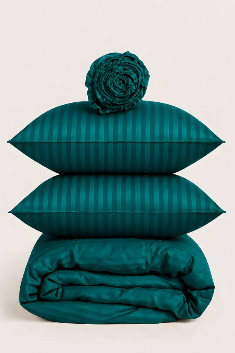 Deep Teal Quilt Cover Set (6PCS - King Size)