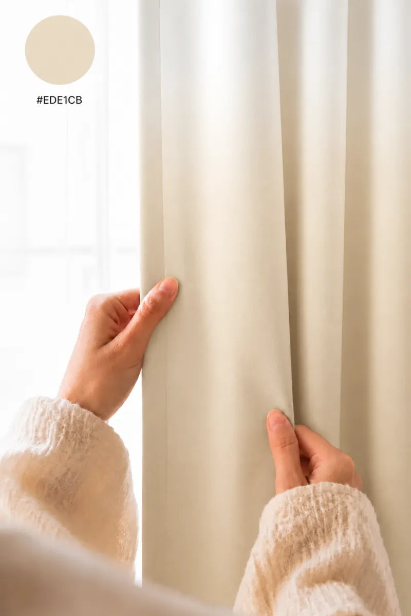 Champagne Beige (#EDE1CB) Dip-Dye Ombre Velvet Curtains – Set of 2 Panels