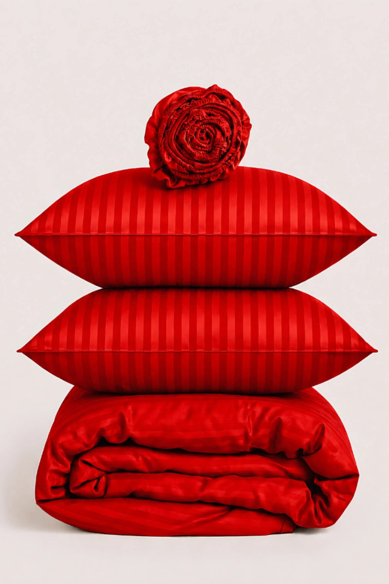 Vivid Red Quilt Cover Set (6PCS - King Size)