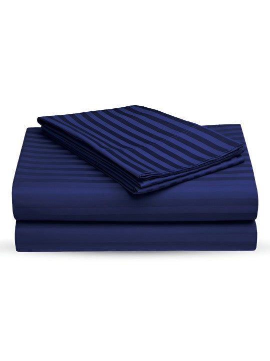 LUXURY 3PC FITTED STRIPE BEDSHEET