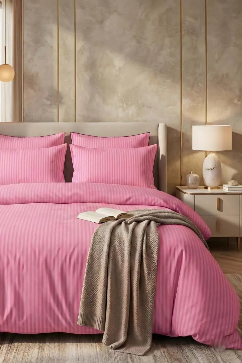 Baby Pink Quilt Cover Set (6PCS - King Size)