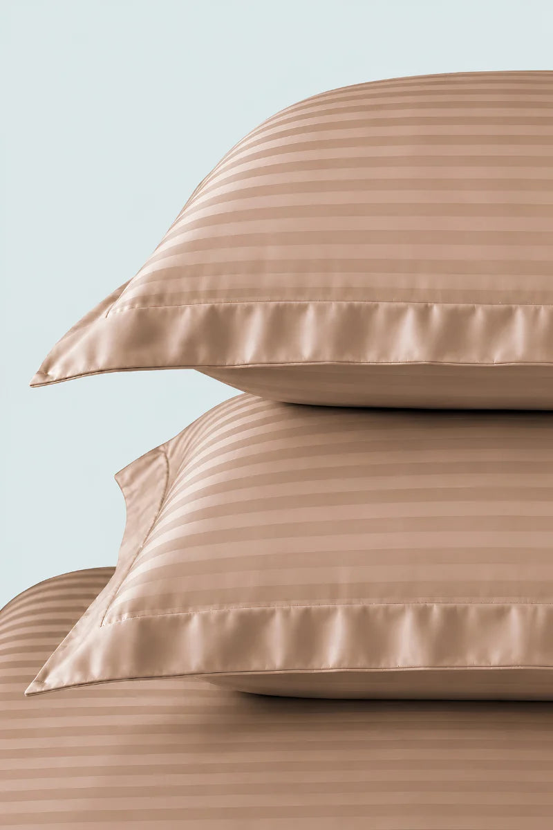 Camel Stripe Fitted Bedsheet - King Size