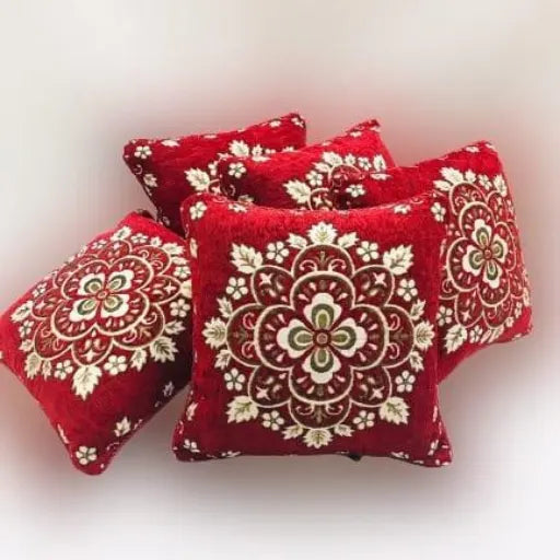 5 PCS Velvet Jacquard Cushion Covers Set
