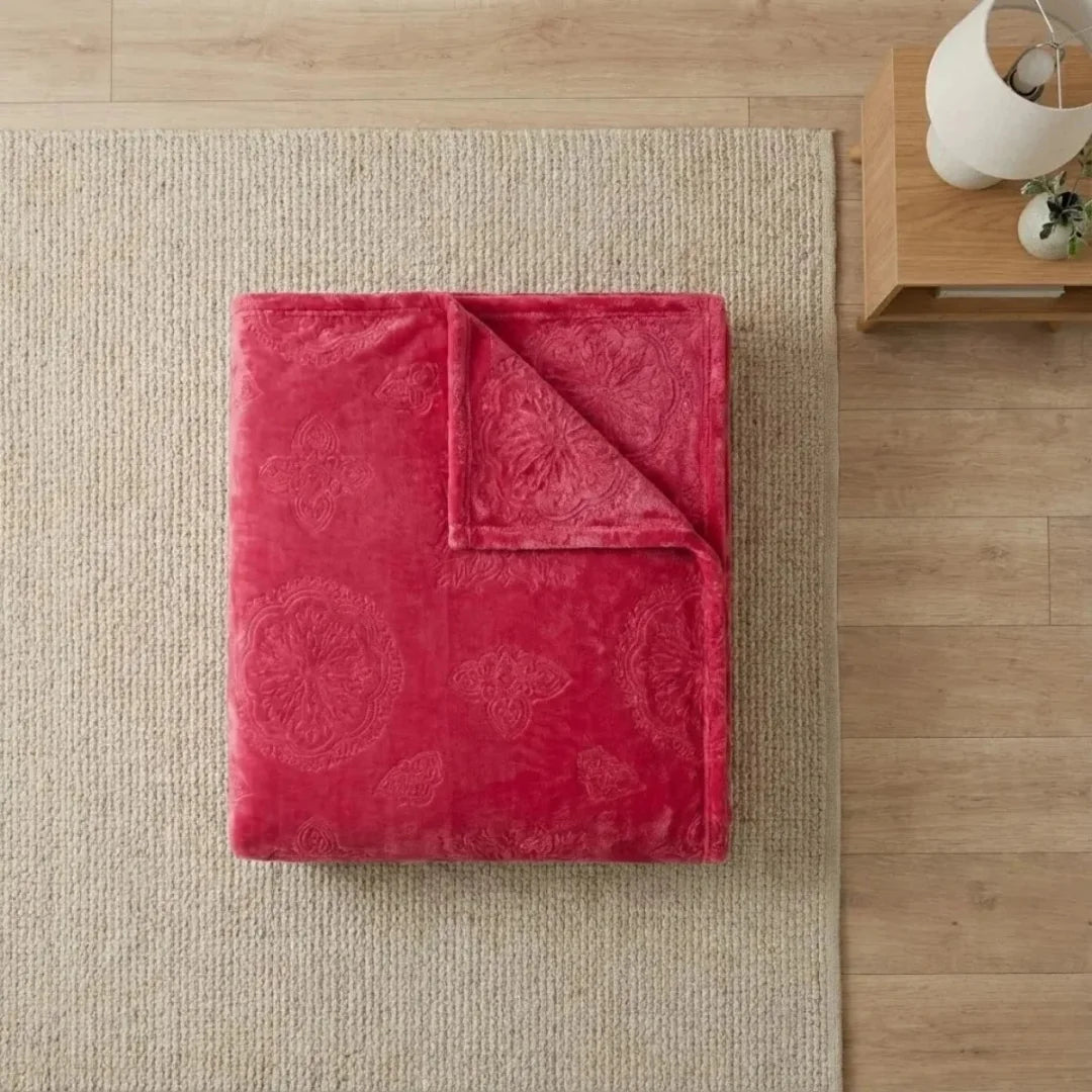 Hot Pink Embossed Blanket
