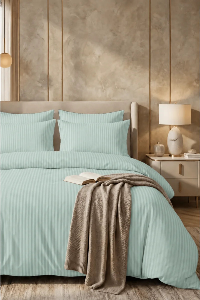 Mint Green Quilt Cover Set (6PCS - King Size)