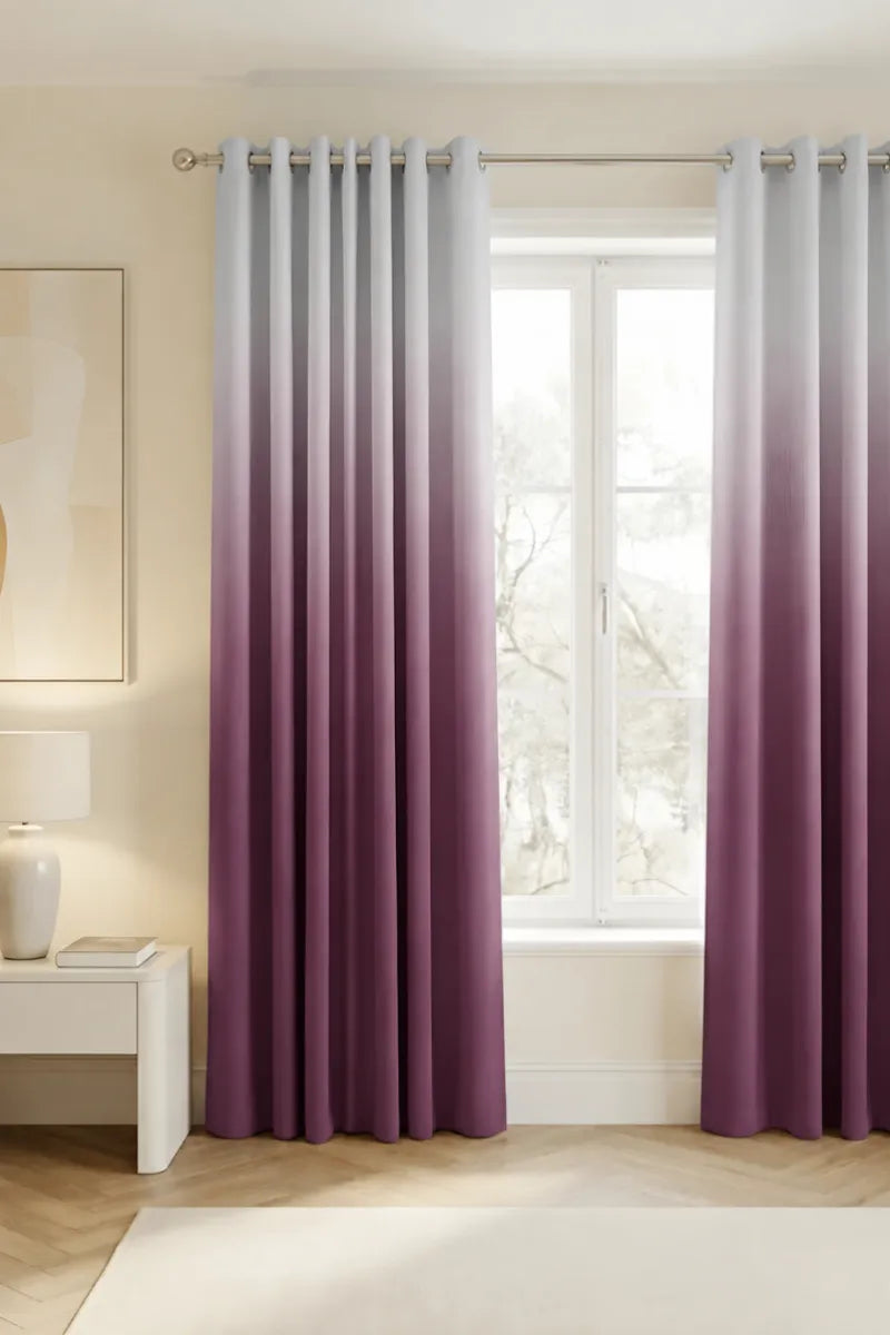 Dusty Mauve (#724065) Dip-Dye Ombre Velvet Curtains – Set of 2 Panels