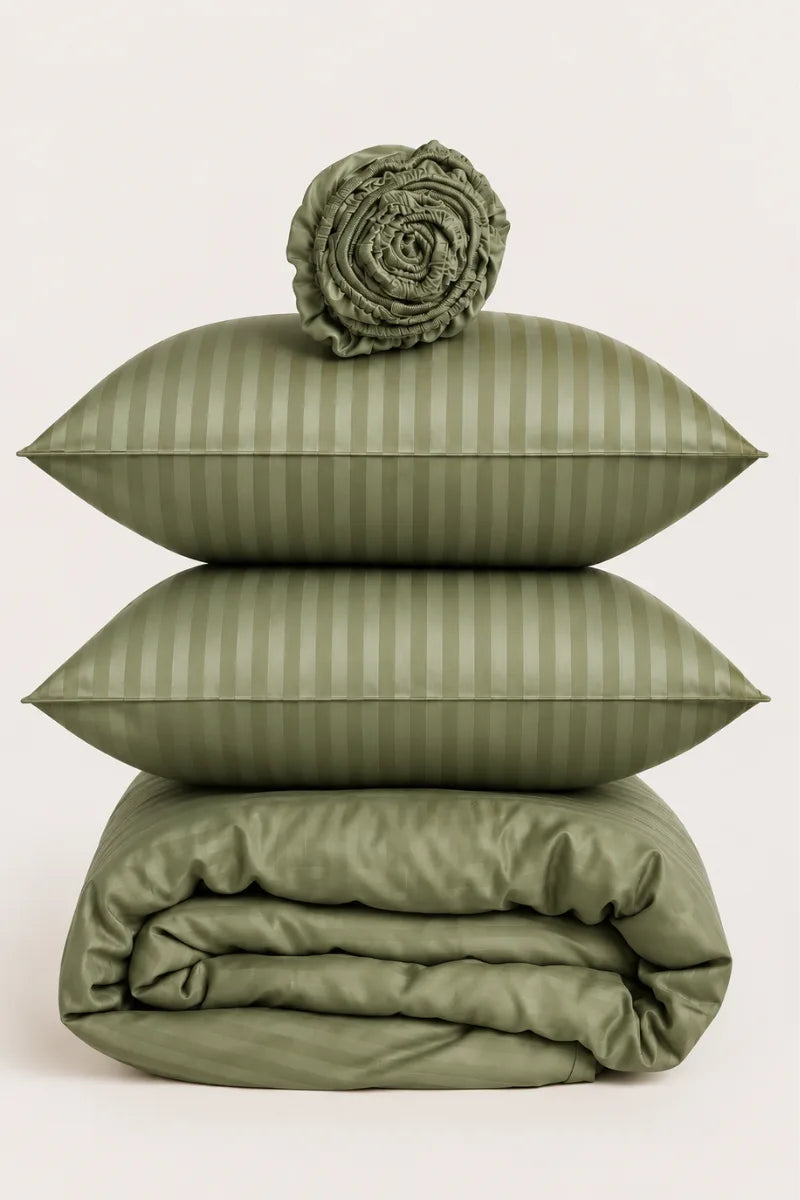Sage Green Quilt Cover Set (6PCS - King Size)
