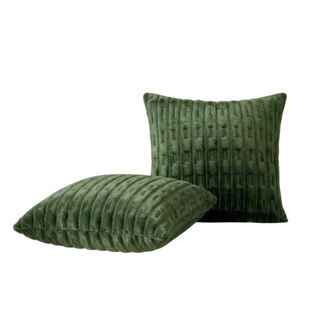 Embossed Fleece Cushion – Rich Texture & Hidden Zip (Pack of 2)