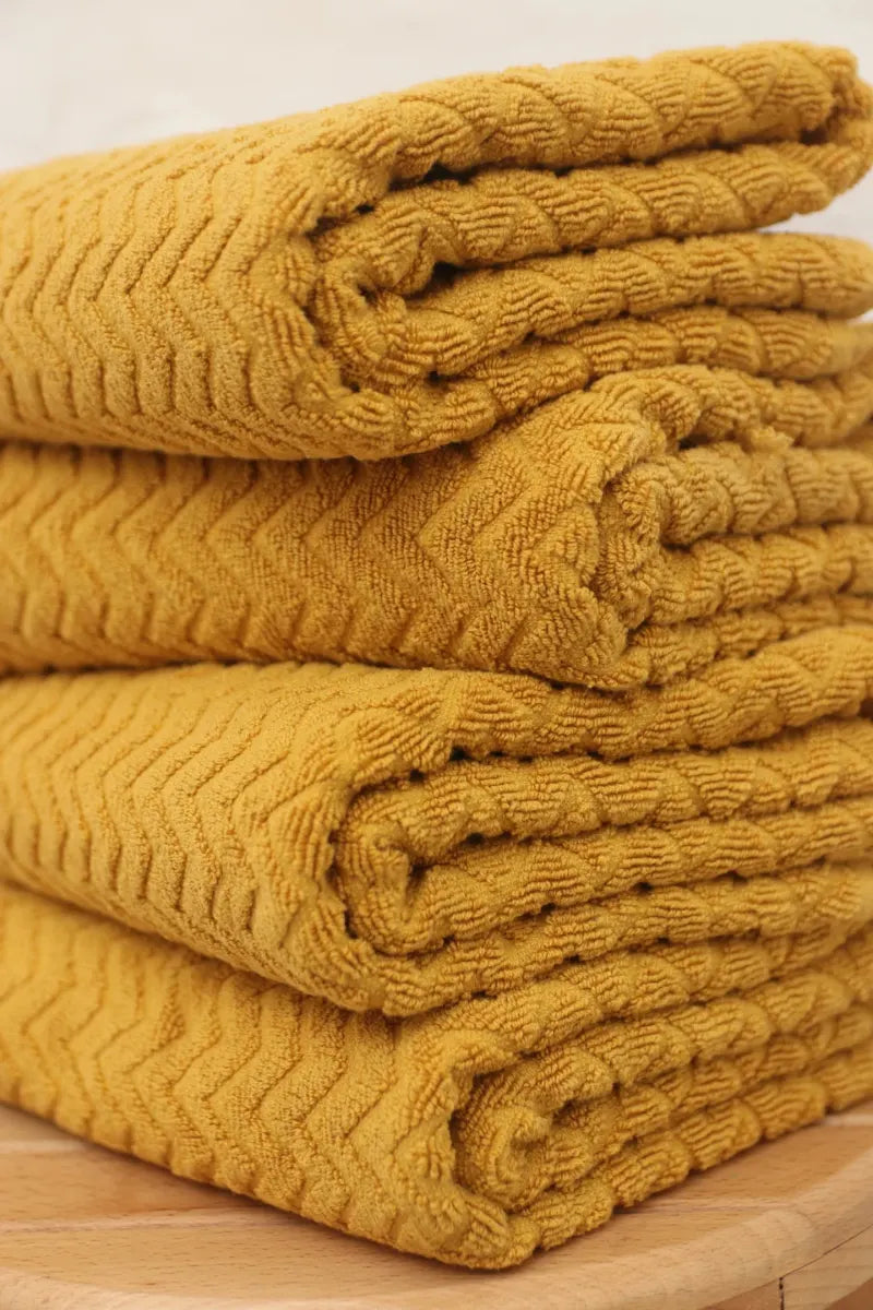 Mustard Towels Set | Quick Dry & Easy Care | Multiple Pack Options