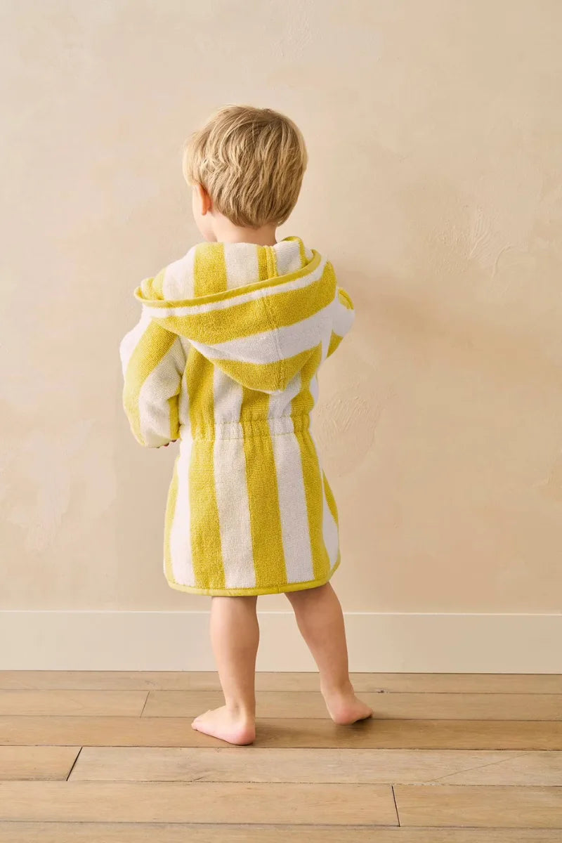 Kids Striped Yellow Bathrobe (2–4 Years) | Comfortable & Stylish