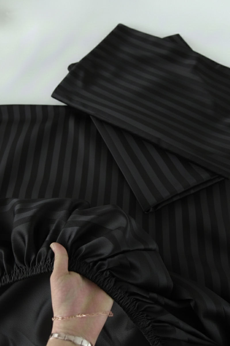 Luxury Stripe Fitted Bedsheet - King Size