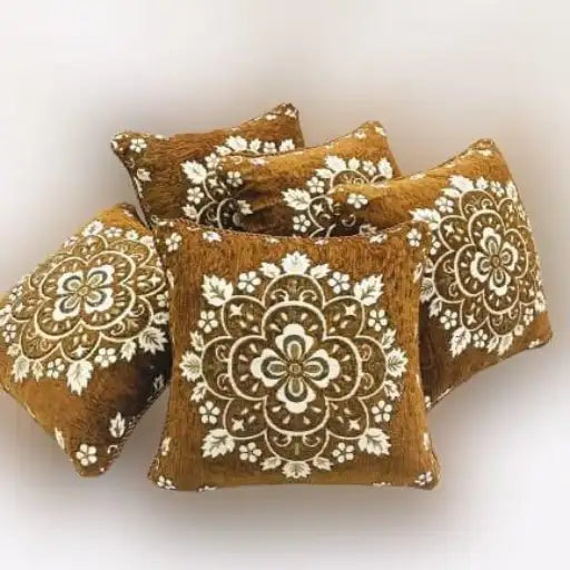 5 PCS Velvet Jacquard Cushion Covers Set