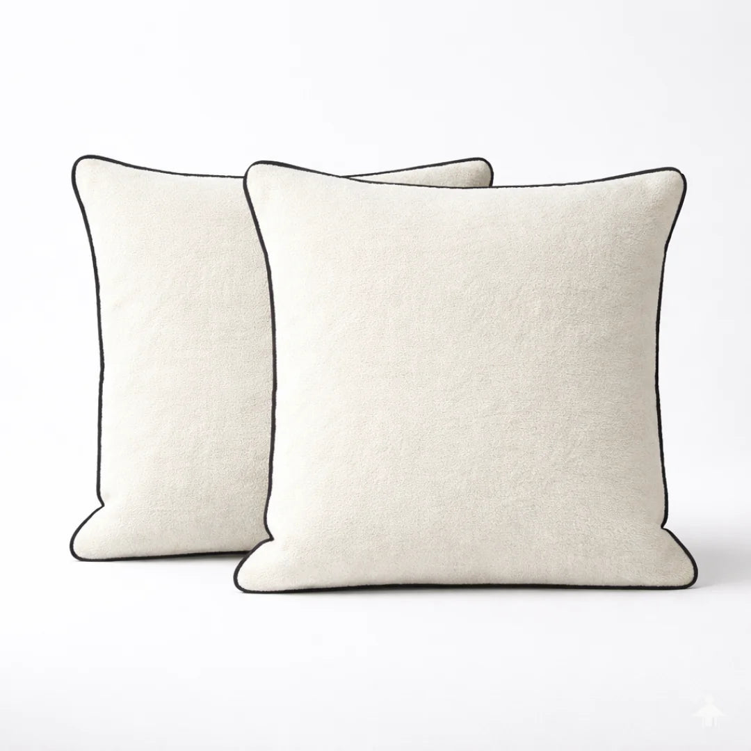 Modern Terry Cushion – Soft Texture & Hidden Zip (Pack of 2)
