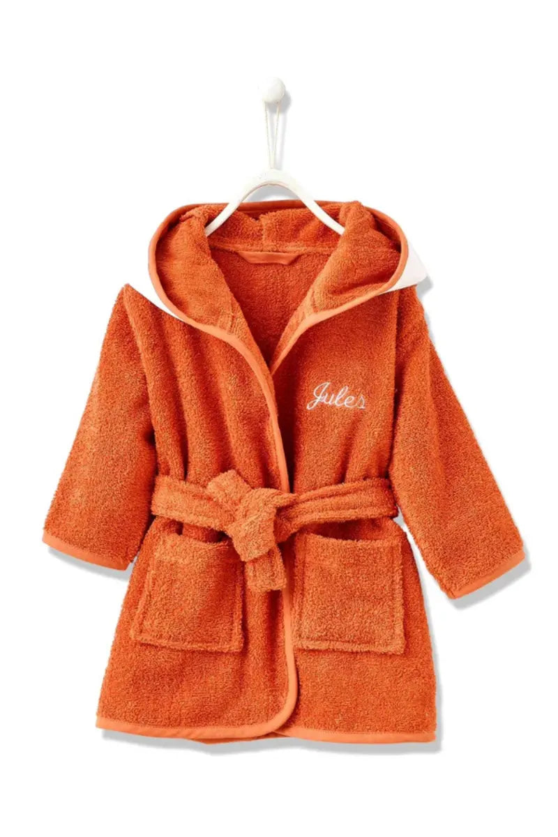 Fox Hooded Kids Bathrobe – Orange (Ages 9 Months to 3 Years)