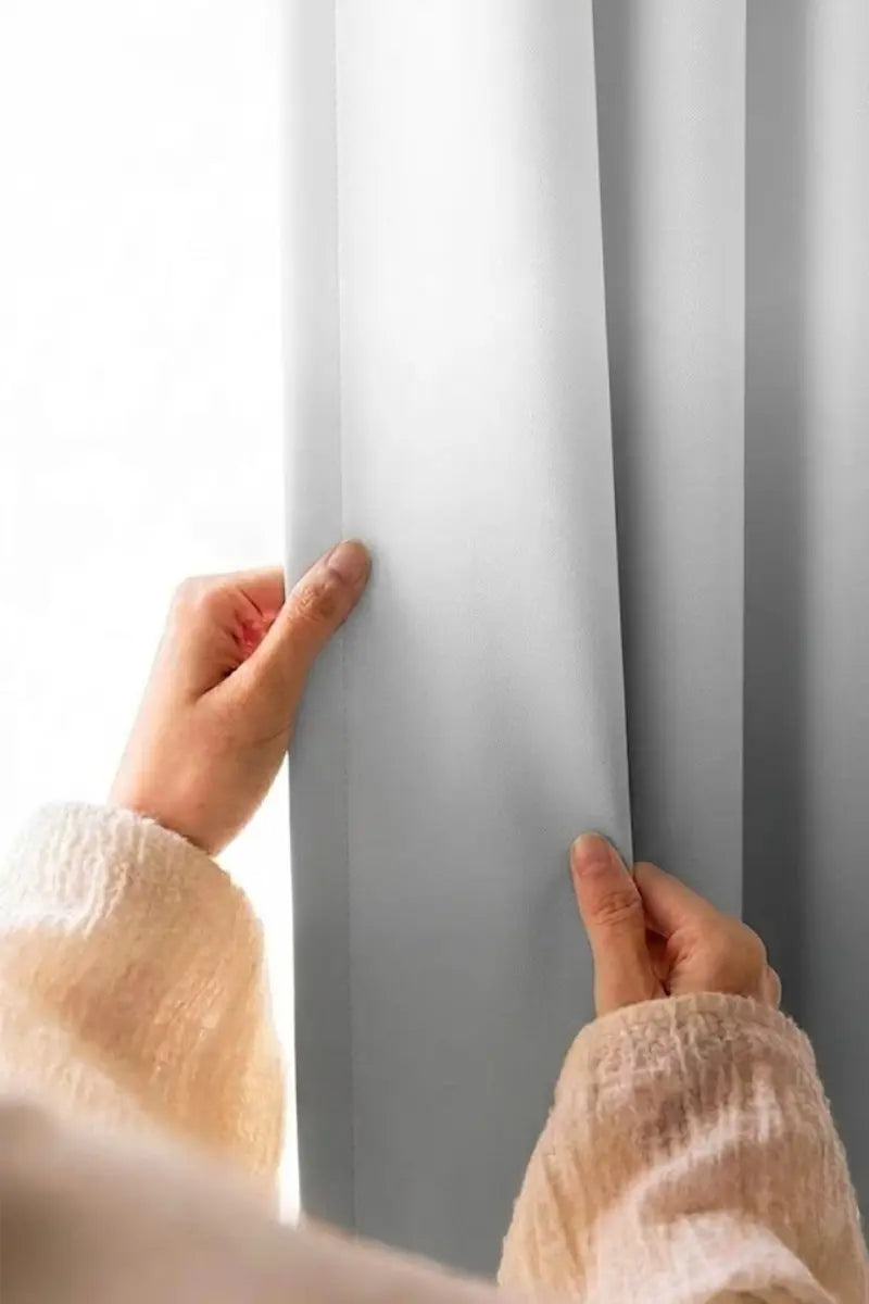 Light Gray Dip-Dye Ombre Velvet Curtains – Set of 2 Panels