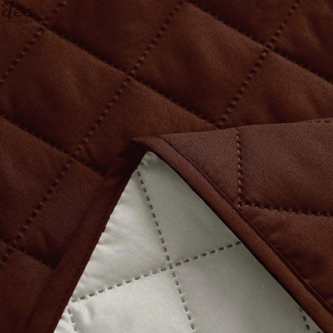 Ultrasonic Quilted Sofa Cover (Dark Brown Color)