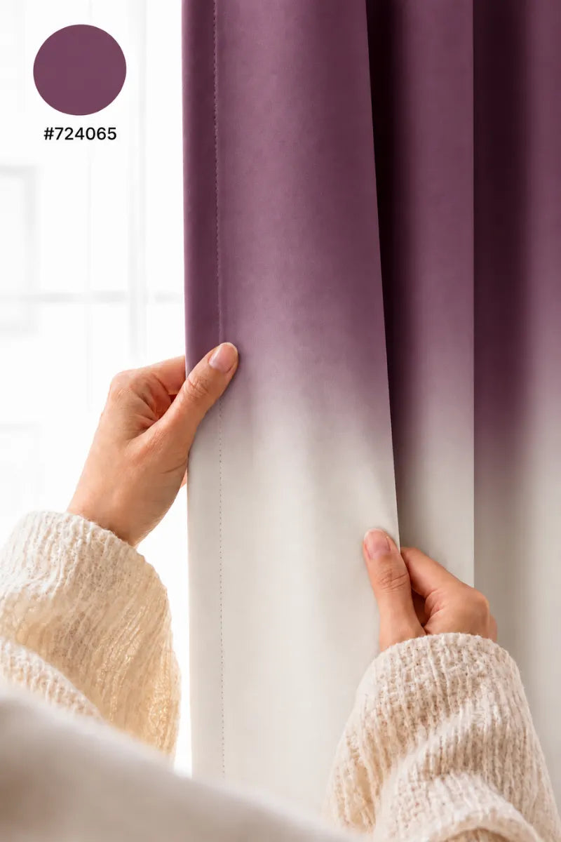 Dusty Mauve (#724065) Frosted Ombre Velvet Curtains – Set of 2 Panels