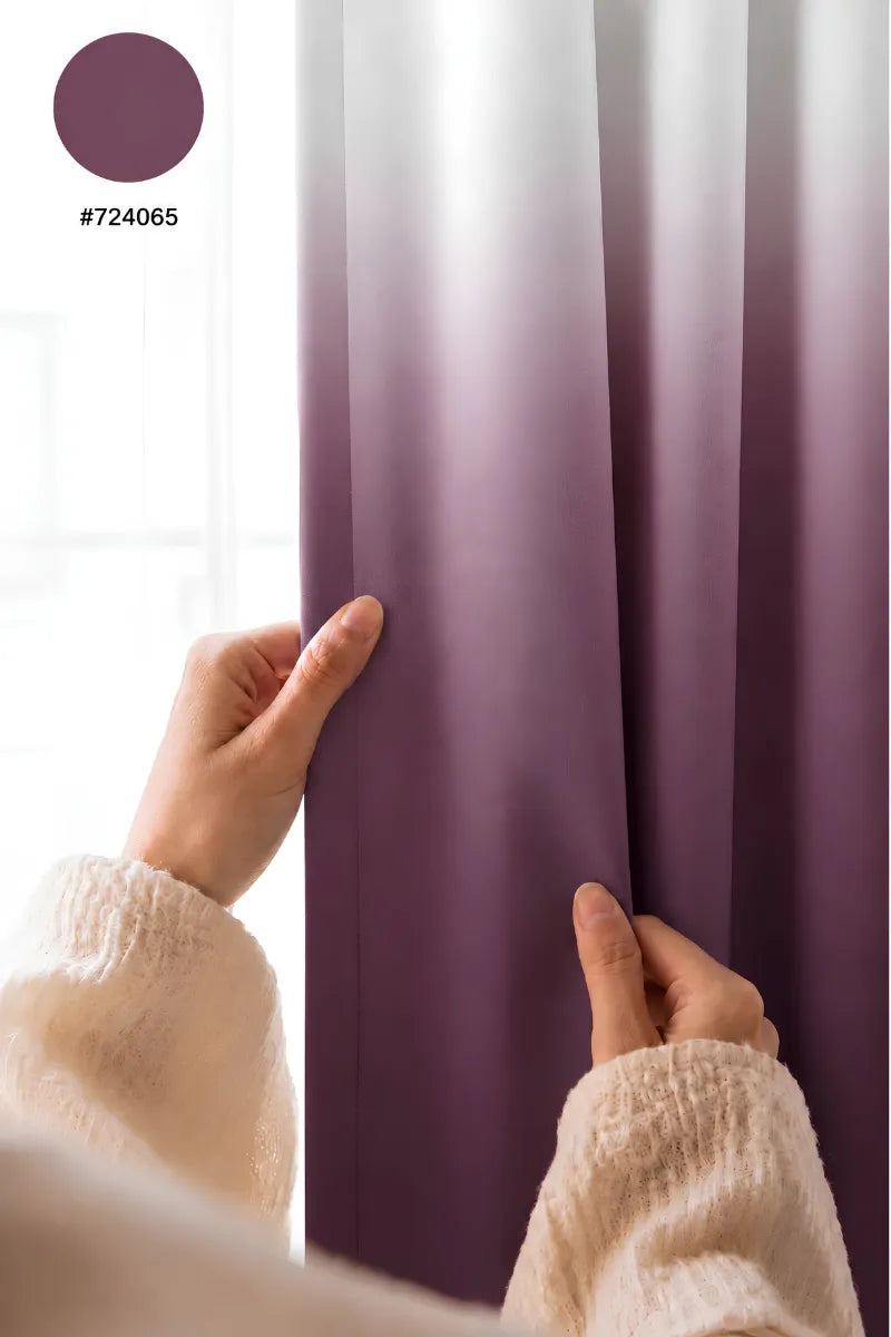 Dusty Mauve (#724065) Dip-Dye Ombre Velvet Curtains – Set of 2 Panels
