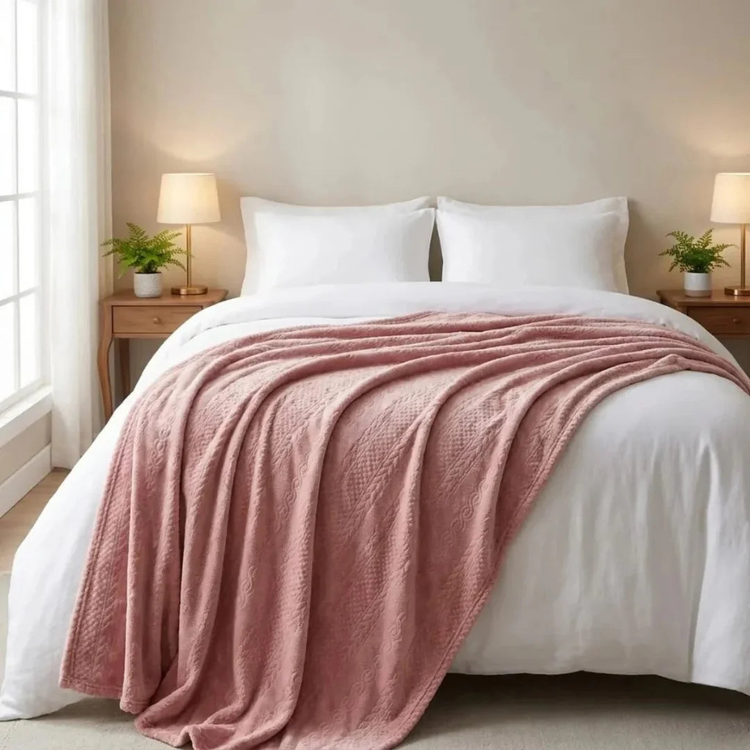 Light Pink Embossed Blanket