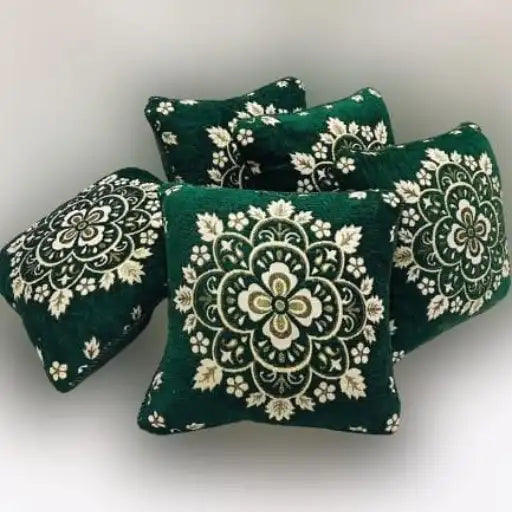 5 PCS Velvet Jacquard Cushion Covers Set