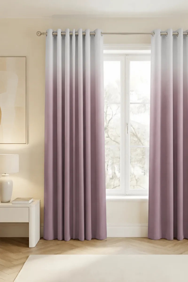 Dusty Lavender (#A68797) Dip-Dye Ombre Velvet Curtains – Set of 2 Panels
