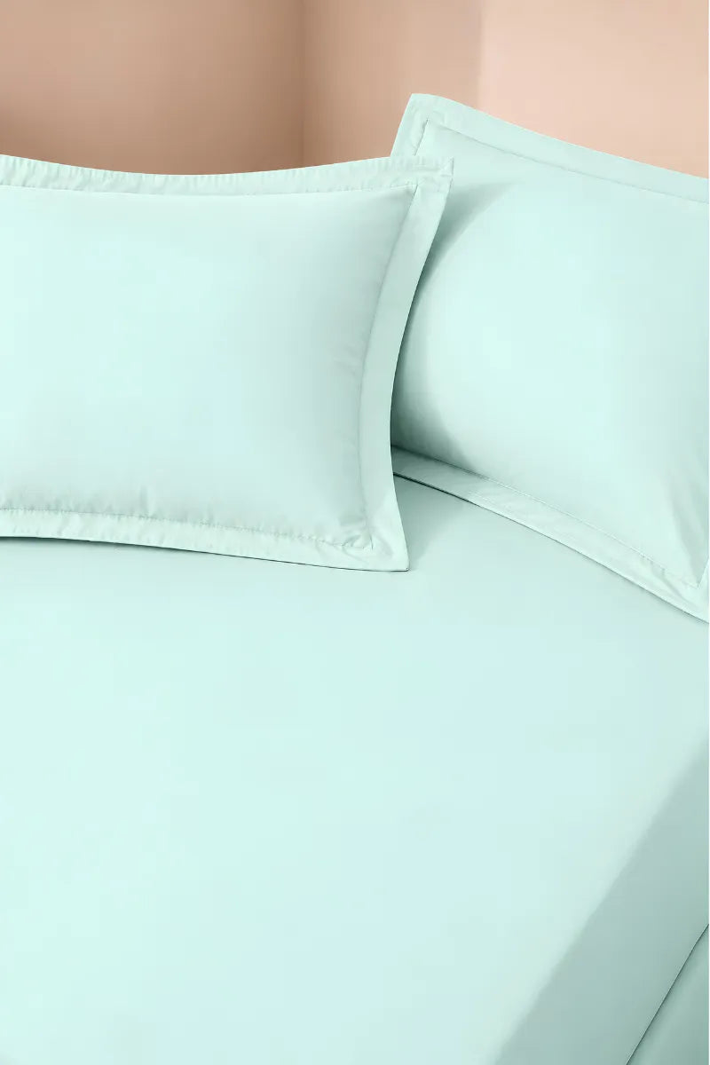 Ice Mint Solid 3-Piece Bedsheet Set