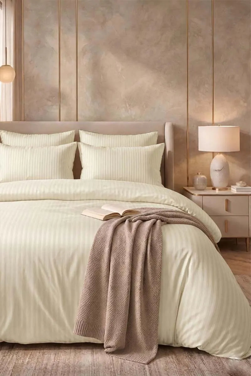 Light Cream Quilt Cover Set (6PCS - King Size)