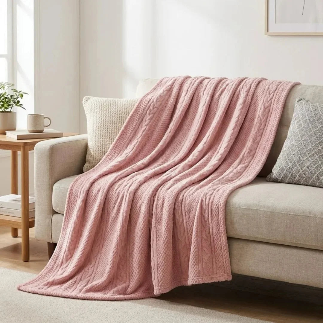 Light Pink Embossed Blanket