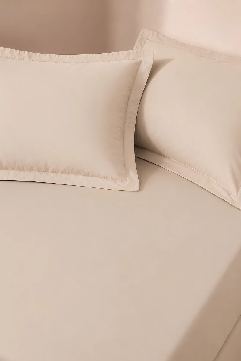 Ivory Cream Solid 3-Piece Bedsheet Set
